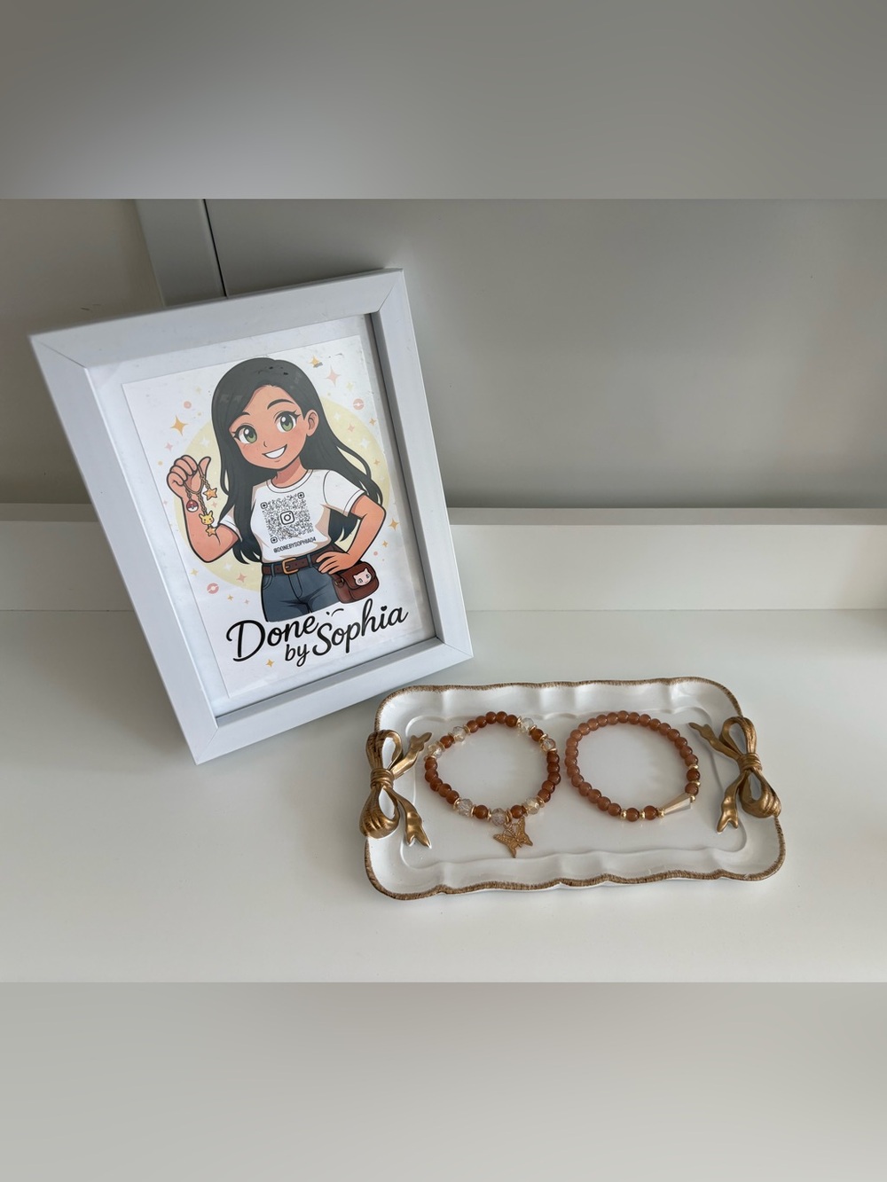 Brown Beaded Bracelet Duo